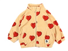 Mini Rodini fleece jacket beige hearts